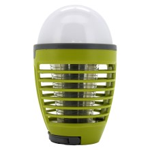 Светодиодная аккумуляторная переносная лампа с ловушкой для насекомых LED/2W/3,7V 1800 mAh IPX4 зеленая