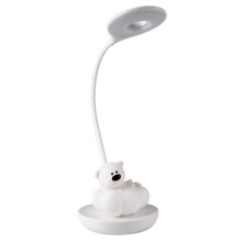 Светодиодная диммируемая детская настольная лампа BEAR LED/2,5W/230V белая