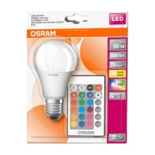 Светодиодная диммируемая лампочка RGB STAR+ A60 E27/9W/230V 2700K - Osram
