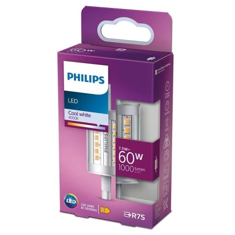 Светодиодная лампочка Philips R7s/7,5W/230V 4000K 78 мм