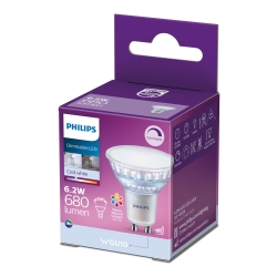 Светодиодная лампочка с регулированием яркости Philips GU10/6,2W/230V 4000K CRI 90