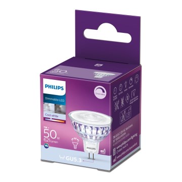 Светодиодная лампочка с регулированием яркости  Philips GU5,3/7W/12V 4000K
