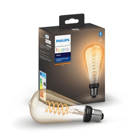 Светодиодная лампочка с регулированием яркости Philips Hue WHITE FILAMENT ST72 E27/7W/230V 2100K