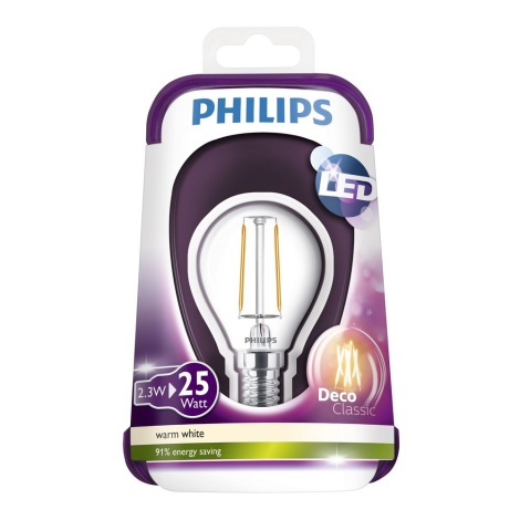 Светодиодная лампочка VINTAGE Philips E14/2,3W/230V 2700K