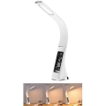 Светодиодная настольная лампа с регулированием яркости и дисплеем LEATHER LED/7W/230V белый