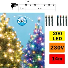 Светодиодная уличная рождественская гирлянда 200xLED/230V IP44