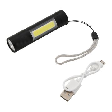 Светодиодный аккумуляторный фонарик LED/400mAh черный