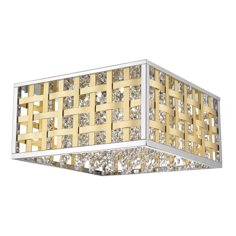 Светодиодный хрустальный потолочный светильник с регулированием яркости COLUMBUS LED/20W/230V золотой/хром