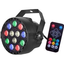 Светодиодный диско-прожектор LED/12W/230V цветной + дистанционное управление