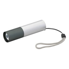 Светодиодный фонарик LED/400mAh белый/серый