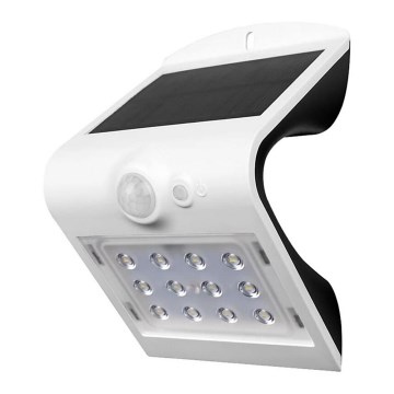 Светодиодный настенный светильник на солнечной батарее с датчиком LED/1.5W/3,7V IP65 белый