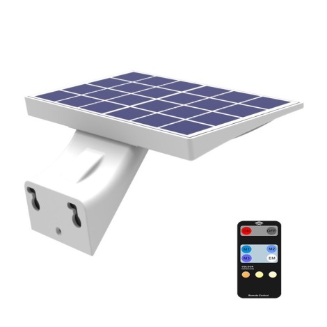 Светодиодный настенный светильник на солнечной батарее с датчиком LED/4,2W/3,7V IP65 белый + пульт ДУ