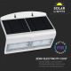Светодиодный настенный светильник на солнечной батарее с датчиком LED/7W/3,7V 4000K IP65 черный