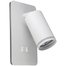 Светодиодный настенный точечный светильник PARIS 1xGU10/10W/230V + LED/6W/230V белый