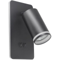 Светодиодный настенный точечный светильник PARIS 1xGU10/10W/230V + LED/6W/230V черный
