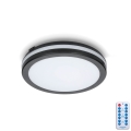 Светодиодный потолочный светильник для ванной комнаты с датчиком LED/12W/230V 3000/4000/6500K IP65 диаметр 20 см черный + дистанционное управление