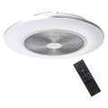 Светодиодный потолочный светильник с регулированием яркости и вентилятором ARIA LED/38W/230V 3000-6000K серебряный + дистанционное управление