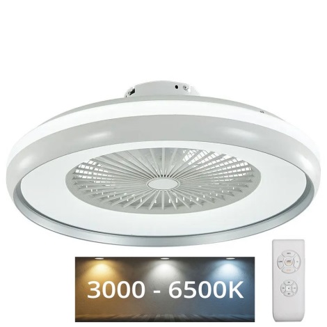 Светодиодный потолочный светильник с вентилятором LED/32W/230V 3000-6500K серый + пульт ДУ