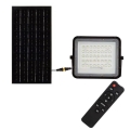 Светодиодный уличный прожектор на солнечной батарее с регулированием яркости LED/10W/3,2V IP65 6400K черный + дистанционное управление