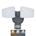 Светодиодный уличный прожектор с датчиком LED/24W/230V 3000/4000/6000K IP54 антрацит