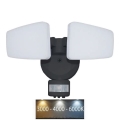 Светодиодный уличный прожектор с датчиком LED/24W/230V 3000/4000/6000K IP54 черный