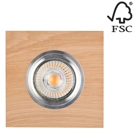 Светодиодный встраиваемый потолочный светильник VITAR 1xGU10/5W/230V дуб - сертифицировано FSC