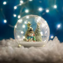 Светодиодное рождественское украшение 7xLED/2xAA снеговик