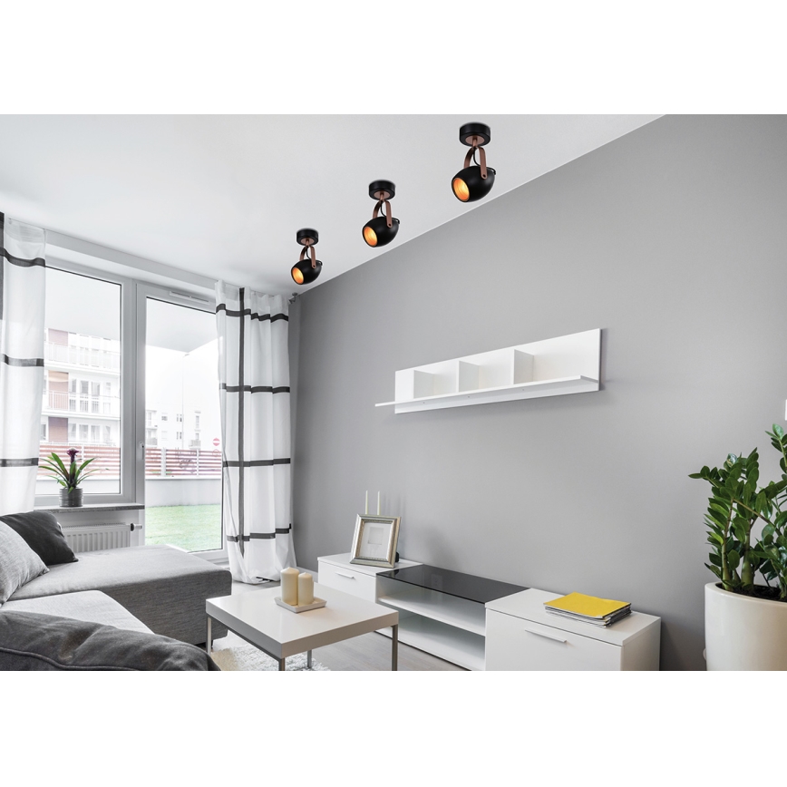 Точковий світильник ANICA 1xE14/40W/230V чорний/мідний