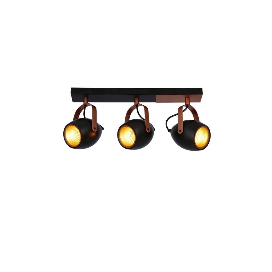 Точковий світильник ANICA 3xE14/40W/230V чорний/мідіний