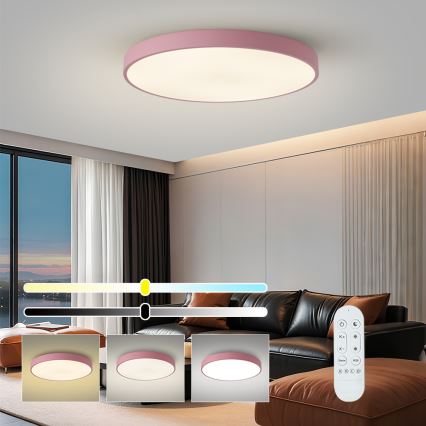 Brilagi - світильник LED з регулюванням яскравості POOL SMART LED/100W/230V Ø 80 см 3000-6000K Wi-Fi Tuya + пульт дистанційного керування рожевий