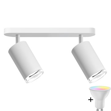 Світильник для ванної LED RGBW, що регулюється, TURYN 2xGU10/6,5W/230V 2700-6500K Wi-Fi IP44, білий