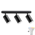 Світильник для ванної LED RGBW з диммером TURYN 3xGU10/6,5W/230V 2700-6500K Wi-Fi IP44 чорний