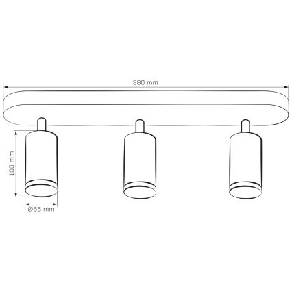 Світильник для ванної LED RGBW з диммером TURYN 3xGU10/6,5W/230V 2700-6500K Wi-Fi IP44 чорний