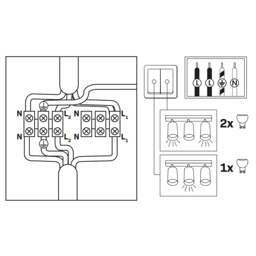 Світильник для ванної LED RGBW з диммером TURYN 3xGU10/6,5W/230V 2700-6500K Wi-Fi IP44 чорний