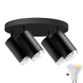 Світильник для ванної LED RGBW з регулюванням яскравості TURYN 4xGU10/6,5W/230V 2700-6500K Wi-Fi IP44 чорний