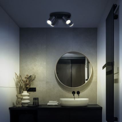 Світильник для ванної LED RGBW з регулюванням яскравості TURYN 4xGU10/6,5W/230V 2700-6500K Wi-Fi IP44 чорний