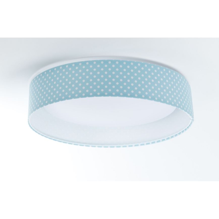 Світлодіодний регульований дитячий стельовий світильник SMART GALAXY KIDS LED/24W/230V 3000-6500K горошок бірюзовий/білий + дистанційне керування