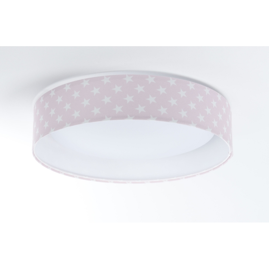 Світлодіодний регульований дитячий стельовий світильник SMART GALAXY KIDS LED/24W/230V 3000-6500K зірочки рожевий/білий + дистанційне керування