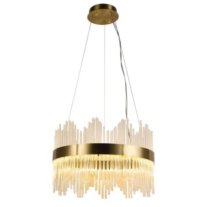 Світлодіодна регульована кришталева люстра на тросі LED/70W/230V 3000-6500K золота + дистанційне керування