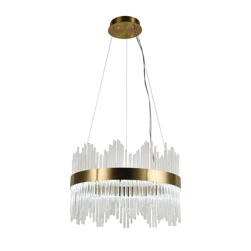 Світлодіодна регульована кришталева люстра на тросі LED/70W/230V 3000-6500K золота + дистанційне керування