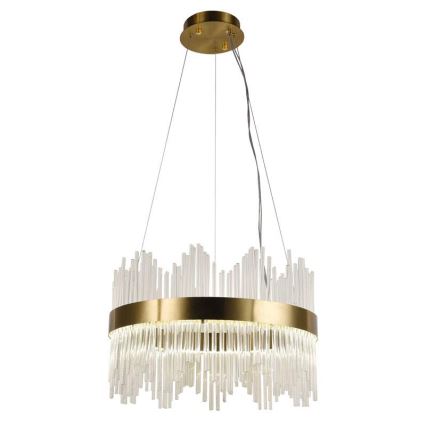 Світлодіодна регульована кришталева люстра на тросі LED/70W/230V 3000-6500K золота + дистанційне керування
