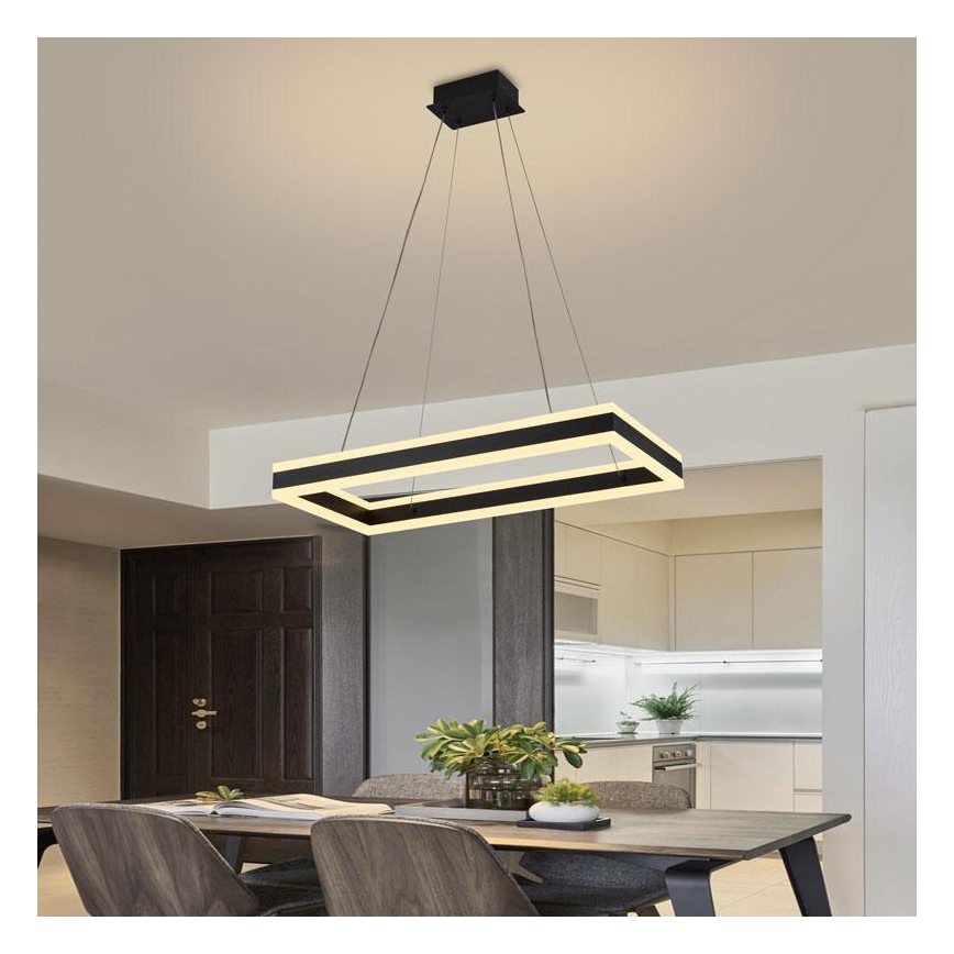 Світлодіодна регульована люстра на тросі LED/80W/230V 3000-6500K + дистанційне керування