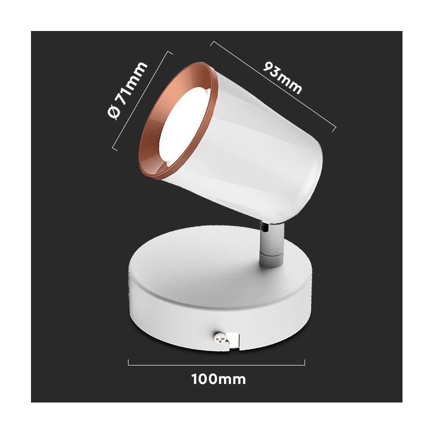 Світильник настінний точковий LED/5Вт/230В 4000К білий