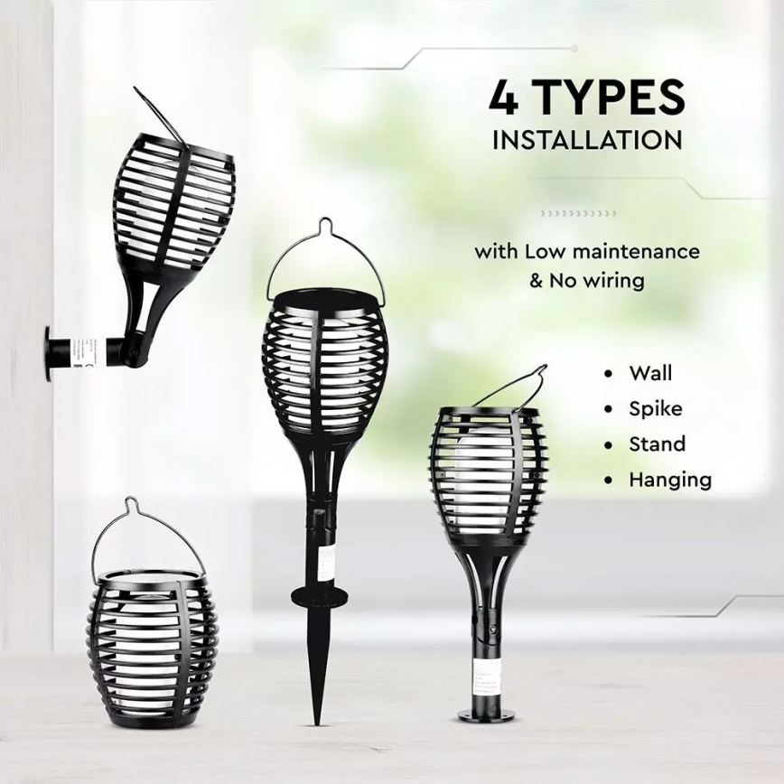 Світильник на сонячній батареї LED FLAME 4в1 1xLED/0,45W/3,7V IP44 500 мАг