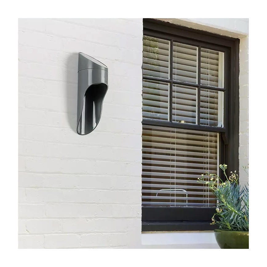 Світильник настінний сонячний LED PALESA LED/1W/3,7V IP65 1800 мАг сірий