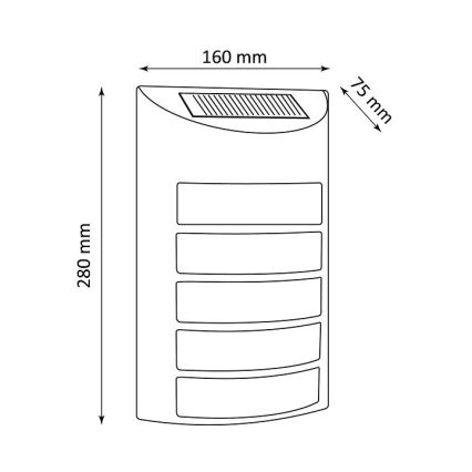 Світильник на сонячних батареях для стіни SAFFO LED/3,7V 2000 mAh IP44