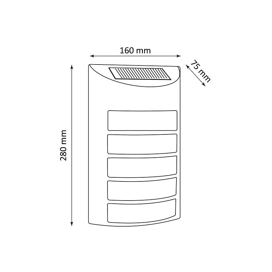 Світильник на сонячних батареях для стіни SAFFO LED/3,7V 2000 mAh IP44