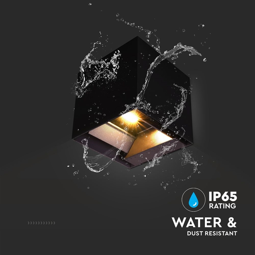 Світильник на сонячних батареях з LED, настінний, з датчиком, LED/9 Вт/3,7 В 3000/4000/5000K 2600 мАг IP65 чорний