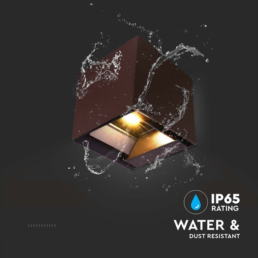 Світильник на сонячних батареях з LED, настінний, з датчиком LED/9 Вт/3,7 В 3000/4000/5000K 2600 мАг IP65 коричневий