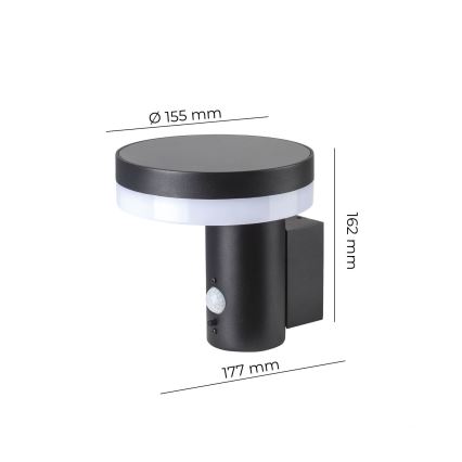 Світильник на сонячних батареях для настінного монтажу з датчиком SOLARIS3 LED/5,5W/3,7V 4000K IP44 2600 mAh